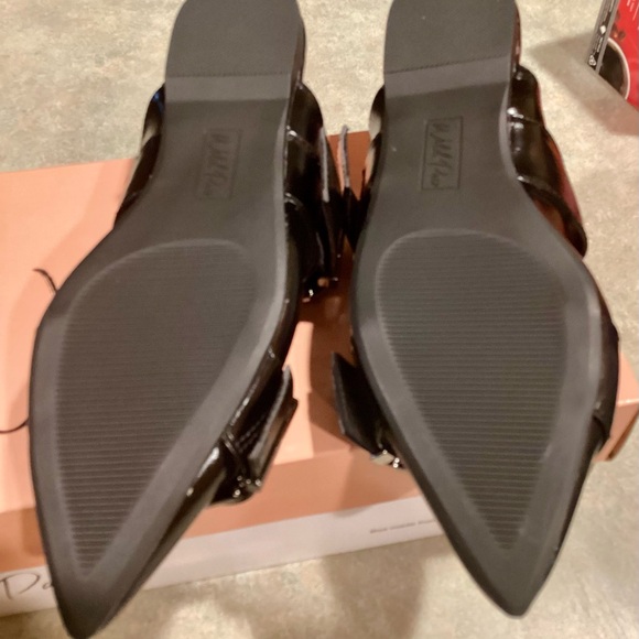 Big Buckle Black Flats - Picture 5 of 6